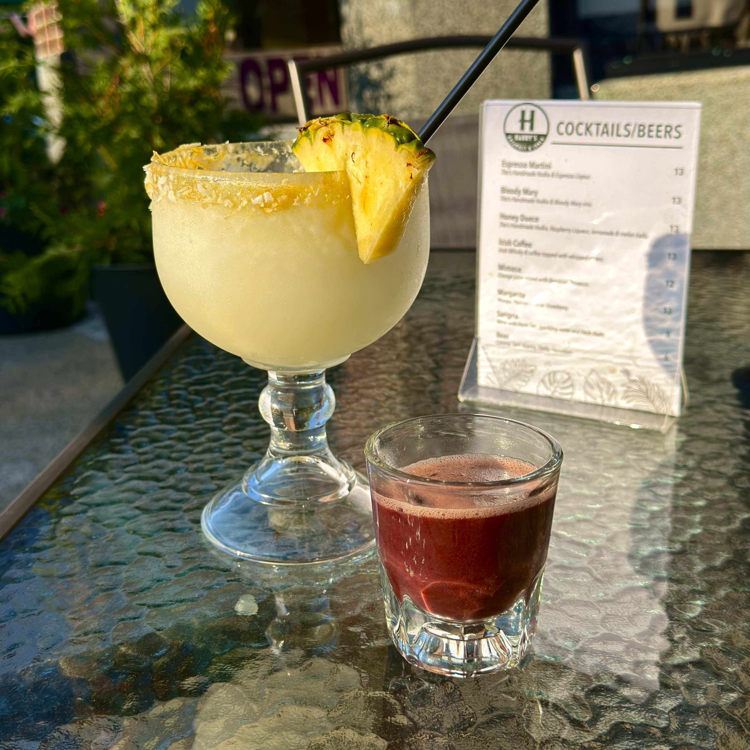 pina colada and acai shot
